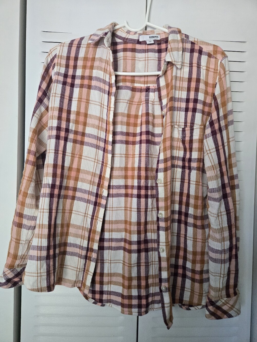 Sonoma Fall Orange And Pink Top XS